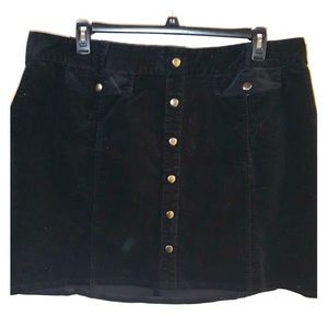 Torrid black corduroy skirt with buttons